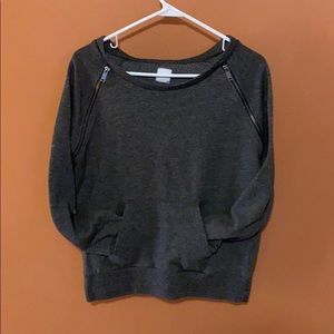 Italia zipper detail knit sweatshirt